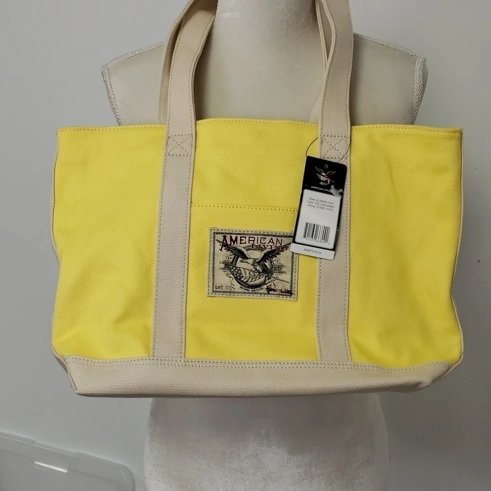 American Living Iconic Tote & Makeup Bag Y&N  NWT
